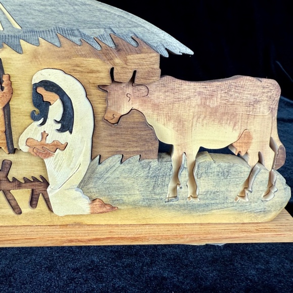 Alaska Made Wooden Puzzle Nativity Jesus Mary Joseph Manger Christmas Bethlehem - Picture 6 of 14